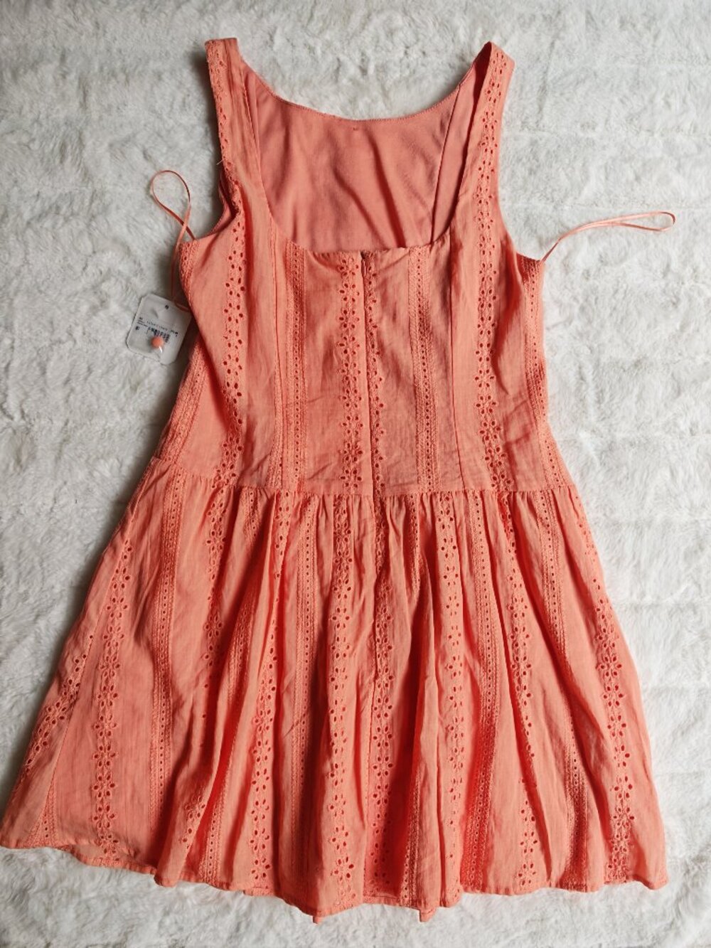Altar’d State Coral Eyelet Lace Mini Dress Size M NWT - Picture 10 of 13